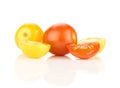 Fresh mixed color cherry tomato isolated on white Royalty Free Stock Photo