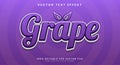 Grape 3d editable text effect Template Royalty Free Stock Photo