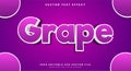 Grape 3d editable text effect Template Royalty Free Stock Photo