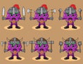 Grape emotion set Knight dual weapon and hand up pose.