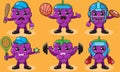 Grape emotion set 2 sport