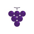 Grape flat icon. colored vector design illustration Royalty Free Stock Photo