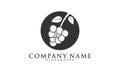 Grape fruit silhouette in black logo icon vector Royalty Free Stock Photo