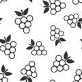 Grape fruits sign icon seamless pattern background. Grapevine vector illustration on white isolated background. Wine grapes Royalty Free Stock Photo