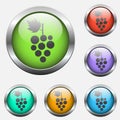 grape glass buttons