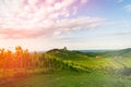 Grape hills and mountains view from wine street in Styria, Austria & x28; Sulztal Weinstrasse & x29; in summer