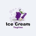 Grape ice cream logo design