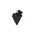 Grape Icon Food Fruit silhouette black and white sign symbol emblem Royalty Free Stock Photo