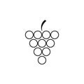 Grape Icon Food Fruits Outlined silhouette vector