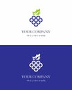 Grape icon symbol logo corporation business company vector clip art, modern, technology, startup, fruit logo editable Royalty Free Stock Photo