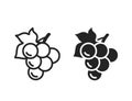 grape icons. gardening, agriculture, winemaking and harvest symbols. natural organic fruit