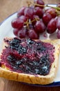 Grape jelly sandwich Royalty Free Stock Photo
