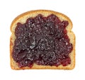 Grape jelly on wheat bread Royalty Free Stock Photo