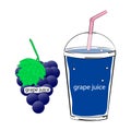 Grape juice. Vector illustration on a white background. Royalty Free Stock Photo