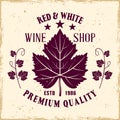 Grape leaf vector colored emblem, label, badge Royalty Free Stock Photo