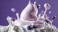 Grape Milk Splash background. Generative AI. Generative AI technology