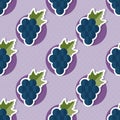 Grape pattern. Seamless texture with ripe grape