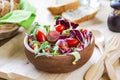 Grape with Radicchio, Rocket salad Royalty Free Stock Photo