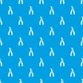 Grape scissors pattern vector seamless blue
