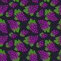 Grape seamless pattern. Bunch of grapes. Hand drawn fresh berry. Vector sketch background. Doodle wallpaper. Food print for Royalty Free Stock Photo