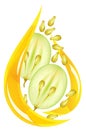 Grape seed oil. Stylized drop.