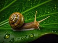 Grape snail on a leaf