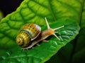 Grape snail on a leaf