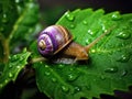 Grape snail on a leaf