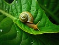 Grape snail on a leaf