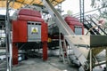 Grape sorter and press in winery