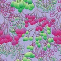 Grape style drawing red green purple seamless pattern Royalty Free Stock Photo