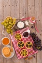 Grape tarts. Royalty Free Stock Photo