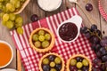 Grape tarts. Royalty Free Stock Photo
