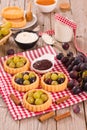 Grape tarts. Royalty Free Stock Photo