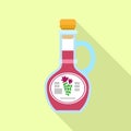 Grape vinegar bottle icon, flat style