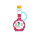 Grape vinegar bottle icon, flat style