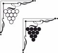 Zrnko vína víno olovrant dekoratívne roh prvok a rámik 