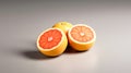 Grapefruit allure, Cross section on a dramatic dark background. Royalty Free Stock Photo