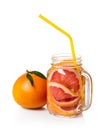 Grapefruit beverage in a jar Royalty Free Stock Photo