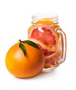 Grapefruit beverage in a jar Royalty Free Stock Photo