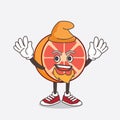 Grapefruit cartoon mascot character performed as an Elf on the stage Royalty Free Stock Photo