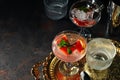 Grapefruit cocktail, alcohol or non alcoholic drink for party, space for text