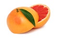 Grapefruit cut in half (isolated) Royalty Free Stock Photo