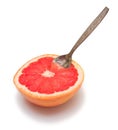 Grapefruit with the dessertspoon Royalty Free Stock Photo