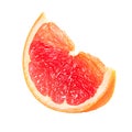 Grapefruit fruit. Piece isolated on white background. Grapefruit citrous fruit section