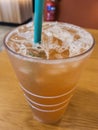 Grapefruit iced tea in a cup