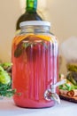 Grapefruit juice in glass jar Royalty Free Stock Photo