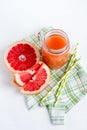 Grapefruit juice in a jar Royalty Free Stock Photo