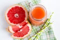 Grapefruit juice in a jar Royalty Free Stock Photo