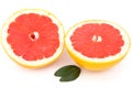 Grapefruit and leaf Royalty Free Stock Photo